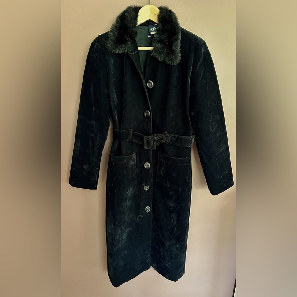 Vintage Chico Black Trench Coat Size Small